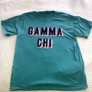 GAMMA CHI comfort colors teal tee shirt